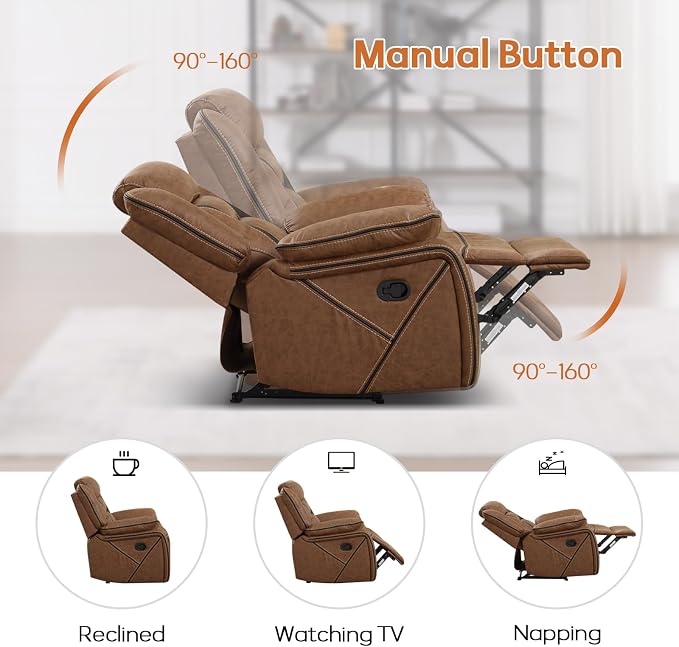 EBELLO Faux Leather Recliner Sofa Furniture Set - Image 4