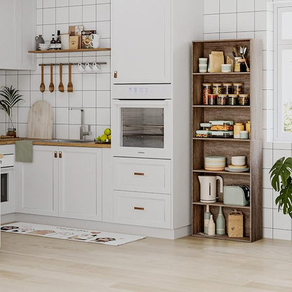 FOTOSOK 6-Tier Open Bookcase and Bookshelf, Freestanding Display Storage - Image 4