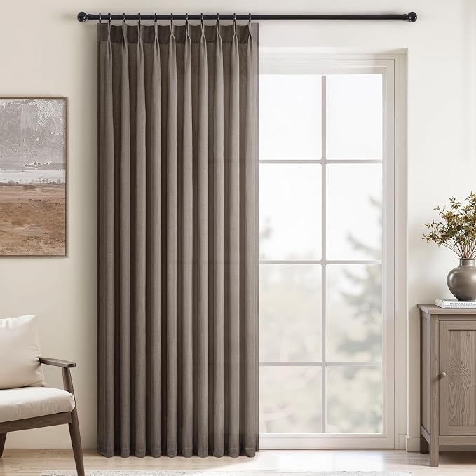 Topfinel 108 Inch Curtains 1 Panels Set, One Packs Pinch Pleat Back Tab by Topfinel