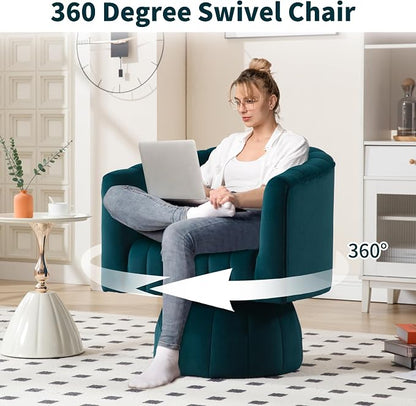 Swivel Accent Barrel Chair Set of 2- Cute Comfy Small Round 360° Arm Chair - Image 3