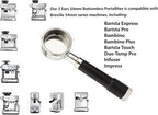 LILQ 54mm Spouted Portafilter Compatible with Breville Barista Express, Barista Pro, Bambino, and More –18-20g basket included (Olive Fusion, 54mm Breville Double Spouts)