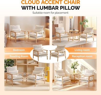 VINGLI Mid-Century Modern Cloud Accent Armchairs Set of 2 - Image 8