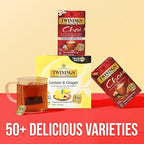 Twinings French Vanilla Chai Black Tea Individually Wrapped Bags, 20 Count (Pack of 6), Warm, Sweet & Spicy, Caffeinated, Enjoy Hot or Iced, 120 Teabags