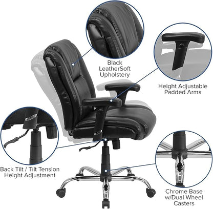 Flash Furniture HERCULES Series Big & Tall 400 lb. Rated Black LeatherSoft - Image 7