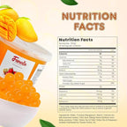 Fanale Mango Popping Boba Pearls, Vegan, Non GMO, Gluten Free, Fat Free, Perfect for Bubble Tea, Smoothies, Ice Cream, Desserts, and Beverages.