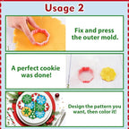 Leesgel Christmas Cookie Cutters, 3D Christmas Holiday Cookie Cutters Shapes with Santa/Xmas Tree/House/Deer, Christmas Party Decorations Ornaments
