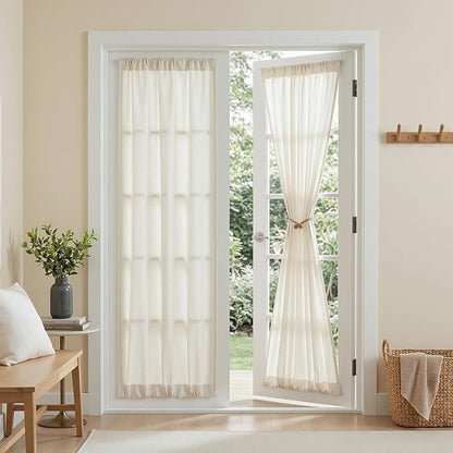 MYSKY HOME Linen French Door Curtains by MYSKYHOME
