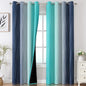 Navy Blue and Teal Gradient Blackout Curtains by ESTELARTEXTILER