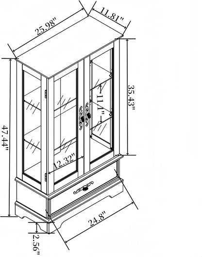 Lighted Glass Curio Display Cabinet - Image 2