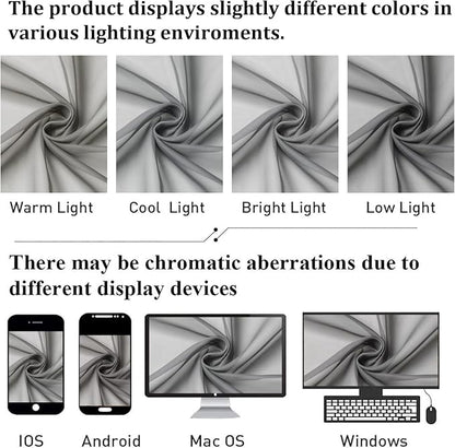 Charcoal Grey Sheer Curtains 14 Inch Length 2 Panels Set, Light Reducing Short - Image 5