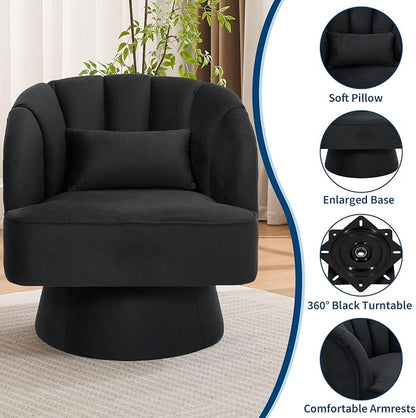 Garvee Ultra-Plush Swivel Accent Chair, 360° Barrel Lounge Chair - Image 7