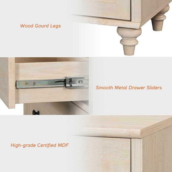 WAMPAT Farmhouse Nightstand - Image 6