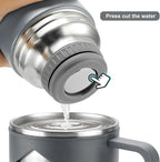 Stainless Steel Thermo 700ml/23.7oz Vacuum Insulated Bottle with Cup for Coffee Hot drink and Cold drink water flask.(Gray,Single)