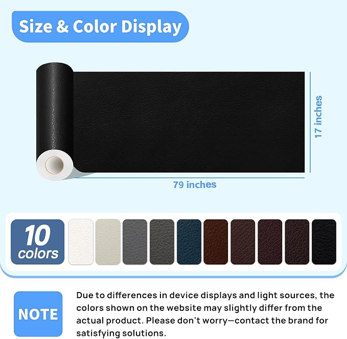 Kangshoon Leather Repair Patches, 17X79 Inch Self-Adhesive Leather Repair Tape - Image 2