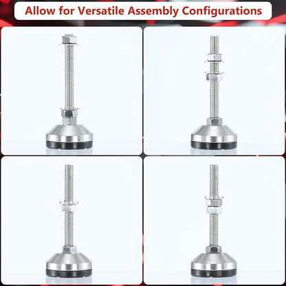 Heavy Duty 2400 lb Capacity Stainless Steel Adjustable Leveling Feet - Image 4