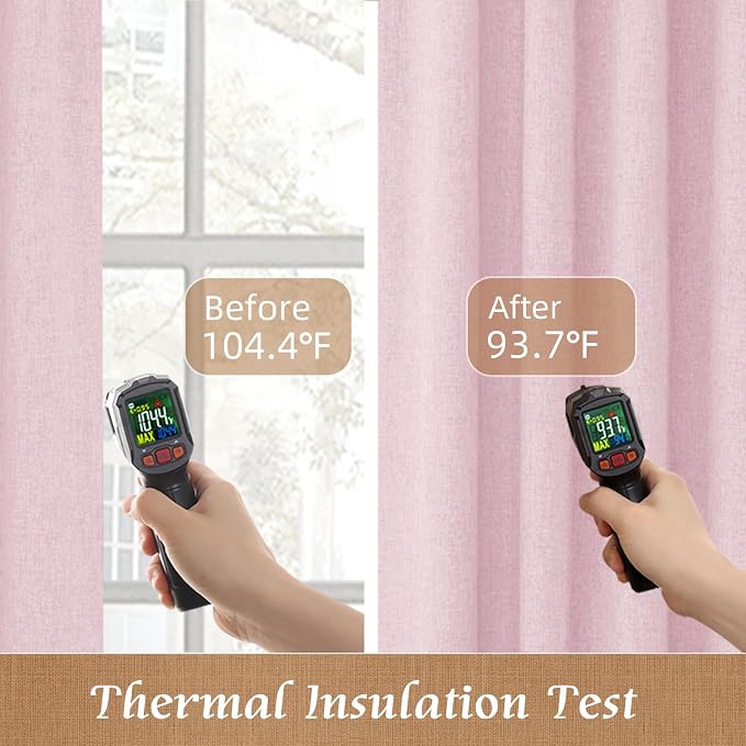Pink 100% Blackout Window Curtains - Image 4