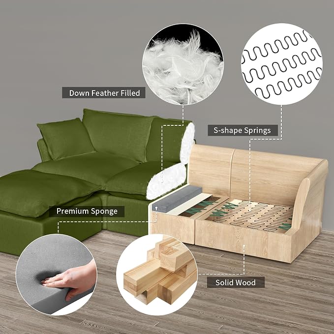 Cloud Sectional Couches, Down Filled Sofa - Image 4