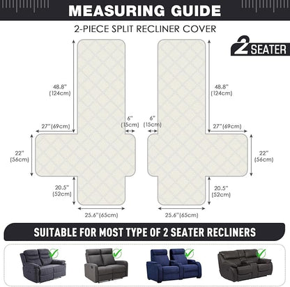 TAOCOCO 100% Waterproof Loveseat Recliner Cover, Non Slip Split Recliner Couch - Image 5