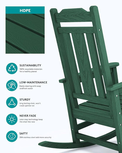 SERWALL HDPE Outdoor Rocking Chair - Image 7