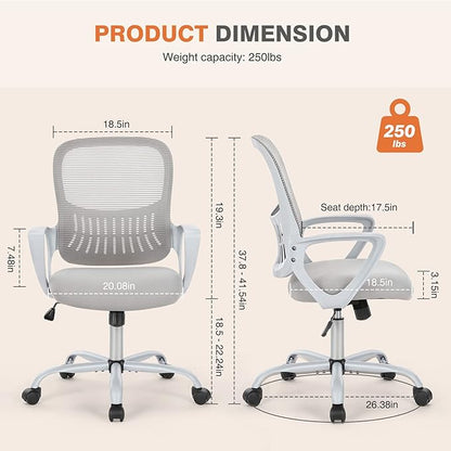 Sweetcrispy Ergonomic Mid-Back Mesh Home Office Desk Chair - Image 3