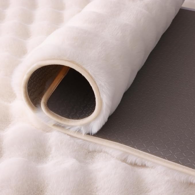 White Rabbit Plush Rug 2'x6', Fluffy Shaggy Area Rug - Image 7