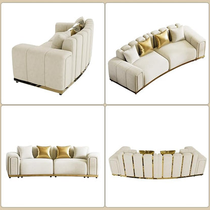 104" Oversized Velvet Chesterfield Couch - Image 6