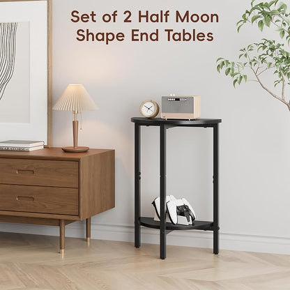 Vagusicc Side Table, Small End Table, 2 Tier Couch Side Tables, Small Round - Image 7