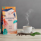Kahawa 1893 Whole Bean Coffee Medium Roast Decaf Blend 12 Oz - As Seen on Shark Tank, Naturally Sweet, Organically Grown, Ethically & Sustainably Sourced