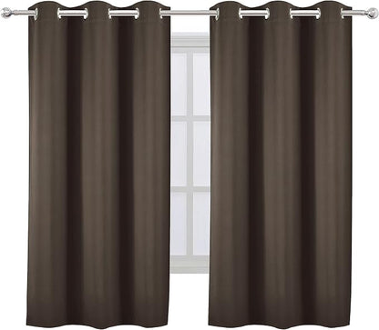 Chocolate Brown Blackout Curtains 40 x 63 Inch Length/Set of 2 Curtain - Image 2