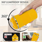 YINBAOGE Insulated Travel Coffee Mug, Spill & Leak Proof, Portable To Go Camping Stainless Steel Coffee Tumbler, Reusable Thermal Coffee Cup with Lid for Hot & Cold Drinks (Yellow, 12 OZ)