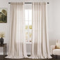 Beige Linen Curtains 90 Inches Long by Nanspring