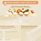 Dessert Cupcake Stand, 3 Set Acrylic Tiered Serving Tray for Dessert Table Display, Cup Cake Holder for Tea Party/Birthday/Wedding
