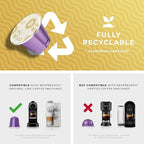 Piu Bello Coffee Pods - Nespresso Machine (Original) Compatible Capsules Pack - Rich & Balanced Taste - Strong Italian Espresso Flavored - Kosher Certified (120 Count Single Flavor) (Roga)