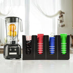 Coffee Cup and Lid Holder Organizer,Adjustable Dispenser with Coffee Pod and Straw Storage Basket, Disposable Cup Holder for Countertop