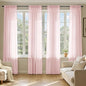 MIULEE Blush Pink Sheer Curtains 96 Inches Long 4 Panels 42 x 96 Inches | Light by MIULEE