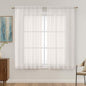Ivory Sheer Curtains 63 Inches Long 2 Panels Set, Light Filtering Sheer Curtains by OVZME