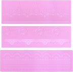 Embossing Lace Fondant Molds - Rose Flower Cake Lace Molds Set of 3