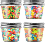 novelinks 4 Ounce Clear Plastic Jars Containers With Screw On Lids - Refillable Round Empty Plastic Slime Storage Containers for Kitchen & Household Storage - BPA Free (40 Pack)