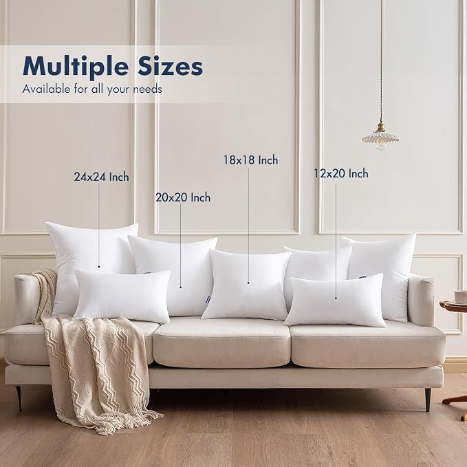 MIULEE 14x14 Throw Pillows Inserts 2 Pack, Decorative Pillows - Image 8