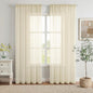 MIULEE Light Cream Sheer Curtains 90 inches Long 54 X 90 Inches, 2 Panels | by MIULEE