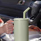 Tomorotec 6-Pack Reusable Stainless-Steel Straws with Silicone Tips, 3 Sizes Compatible with Stanley Tumblers 40OZ 30OZ 20OZ 14OZ, Dishwasher Safe, Includes 2 Cleaning Brushes (Candy Land)