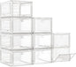 7 code Large Clear Shoe Boxes Organizer【Thicker Material】 Stronger Shoe Box by 7+code
