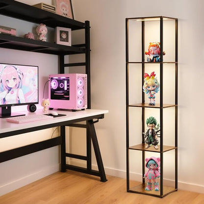 Corner Shelf with Lights, 5-Tier Display Shelf Curio Cabinet, 3 Color Dimmable - Image 8