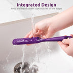 U-Taste Skinny Silicone Jar Spatula: 600ºF Heat-Resistant Food-Grade 10in Long Narrow Sourdough Stirring Stick, Seamless Flexible Peanut Butter Spreader for Scraping Icing Bread Cream, Jam (Purple)