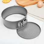 4 Pcs 6 Inch Non Stick Springform Pan with Removable Bottom Carbon Steel Round Springform Cheesecake Pan with Stainless Steel Spring Buckles for Baking Kitchens Restaurant(Gray)