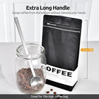 U-Taste Coffee Scoop 1&2 Tablespoon: 18/8 Stainless Steel Measuring Scooper for Ground Coffee, Bean, Powder, Espresso, 8.5in Long Handle Metal Meaure Spoon for Canister, Jar (1&2Tbsp/15&30ml, Silver)