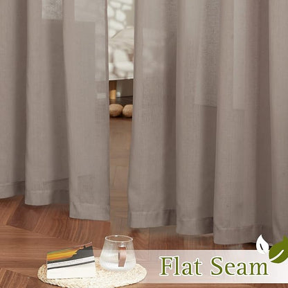NICETOWN Sheer Linen Curtains 108" Long - Image 7