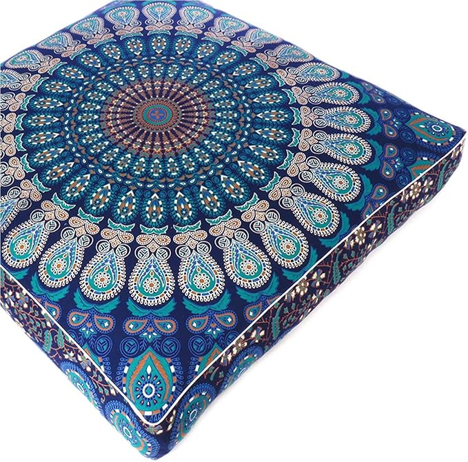 Mandala Floor Pillow Cover Meditation Cushion Seating Throw Hippie Round - Image 4