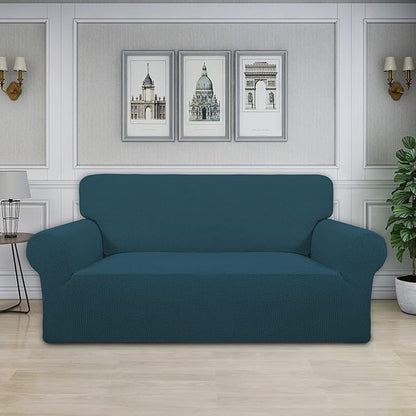 Easy-Going Stretch Oversized Loveseat Couch Covers Washable Deep Teal | 1-Piece - Image 2