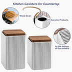 Ceramic Storage Jars Modern Elegant Highly Polished Airtight Storage Canisters with Lid Whiteware Food Stroage Jar for Kitchen Spice Tea Vanilla Sugar Coffee Beans (White-1000ML)